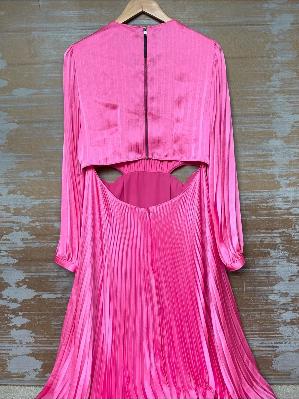 A.L.C. Naples Pleated Cut Handkerchief Dress Pink Event Summer Womens 14 - Picture 8 of 8